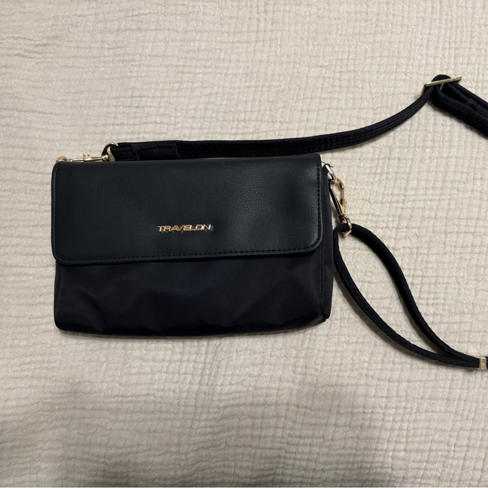 Travelon Black Crossbody Bag with Adjustable Strap